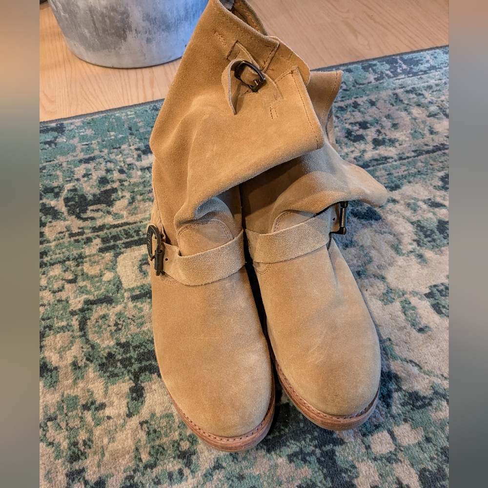 Frye Veronica Suede Moto Boots - Camel 🐪 Sz 8 - Picture 13 of 13